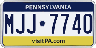 PA license plate MJJ7740