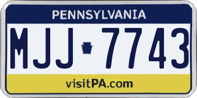 PA license plate MJJ7743
