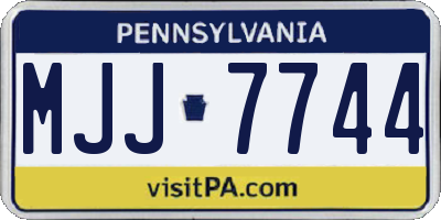 PA license plate MJJ7744