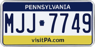 PA license plate MJJ7749