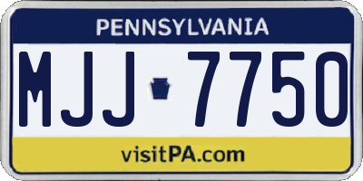 PA license plate MJJ7750