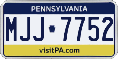 PA license plate MJJ7752