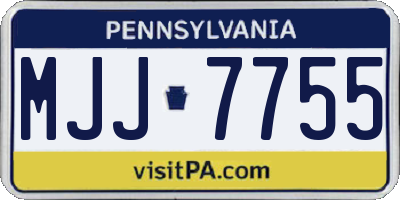 PA license plate MJJ7755