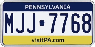 PA license plate MJJ7768