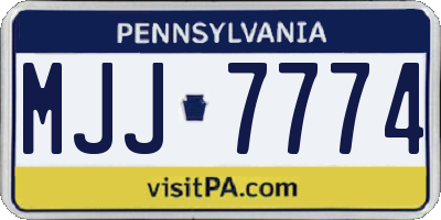 PA license plate MJJ7774