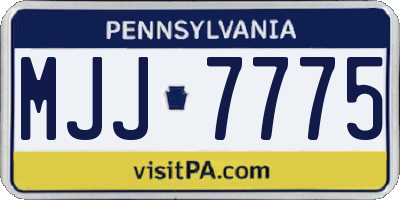 PA license plate MJJ7775