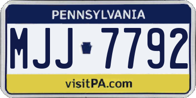 PA license plate MJJ7792