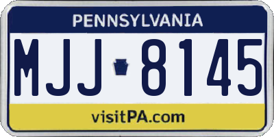 PA license plate MJJ8145