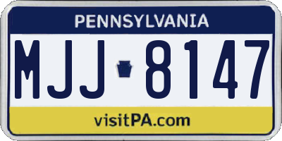 PA license plate MJJ8147