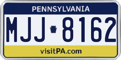 PA license plate MJJ8162