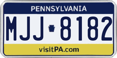 PA license plate MJJ8182
