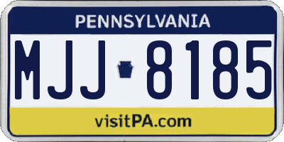 PA license plate MJJ8185