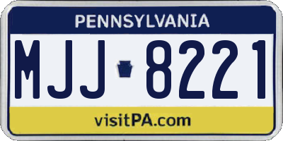 PA license plate MJJ8221