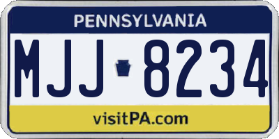 PA license plate MJJ8234