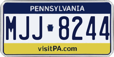 PA license plate MJJ8244