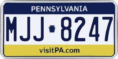 PA license plate MJJ8247