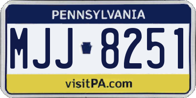 PA license plate MJJ8251