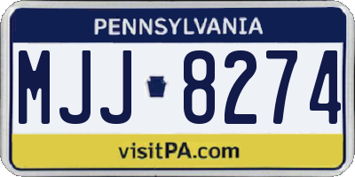 PA license plate MJJ8274