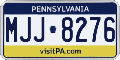 PA license plate MJJ8276