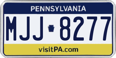 PA license plate MJJ8277