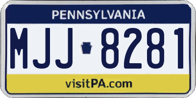 PA license plate MJJ8281