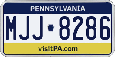 PA license plate MJJ8286