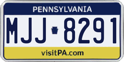 PA license plate MJJ8291