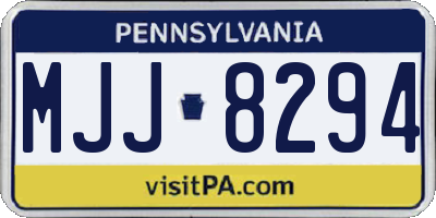 PA license plate MJJ8294