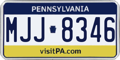 PA license plate MJJ8346