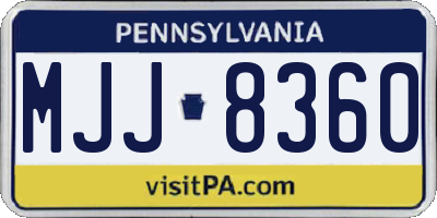 PA license plate MJJ8360