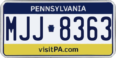 PA license plate MJJ8363