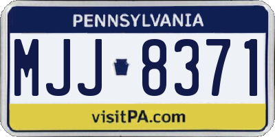 PA license plate MJJ8371