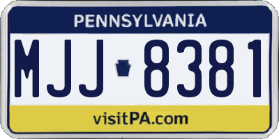 PA license plate MJJ8381