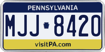PA license plate MJJ8420