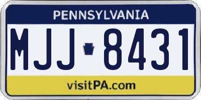PA license plate MJJ8431