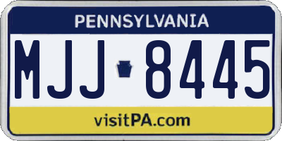 PA license plate MJJ8445