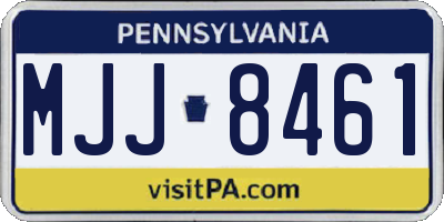 PA license plate MJJ8461