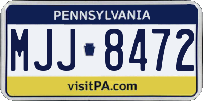 PA license plate MJJ8472