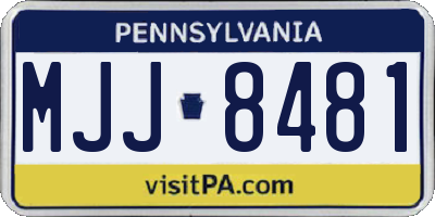 PA license plate MJJ8481