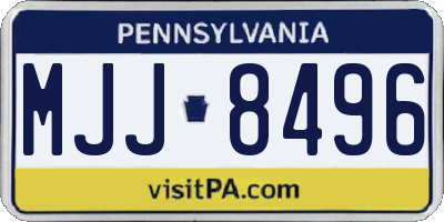 PA license plate MJJ8496