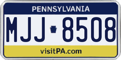 PA license plate MJJ8508