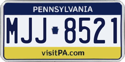 PA license plate MJJ8521