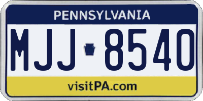 PA license plate MJJ8540