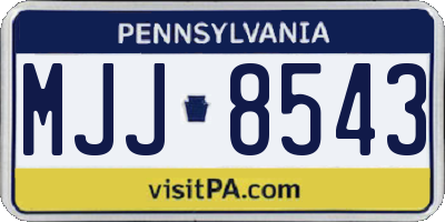 PA license plate MJJ8543