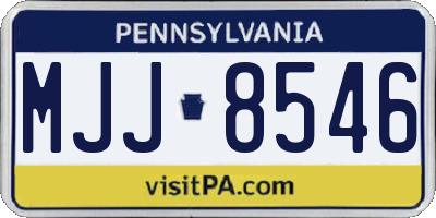 PA license plate MJJ8546