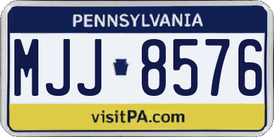 PA license plate MJJ8576