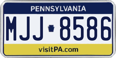 PA license plate MJJ8586