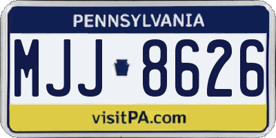 PA license plate MJJ8626