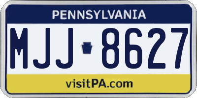 PA license plate MJJ8627