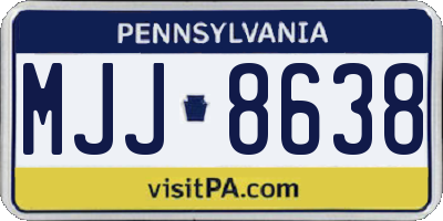 PA license plate MJJ8638